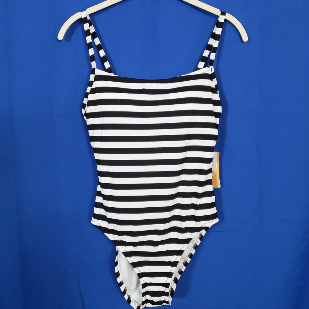 Kona Sol Swimsuit Black and White Stripes Design Sm (4/6)